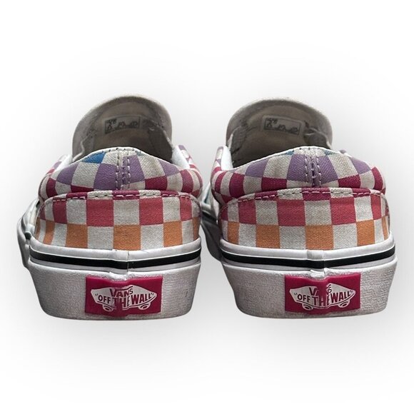 Vans Kids Rainbow Checkerboard Slip-On Canvas Casual Used Sneakers Size Kids 3 - Picture 7 of 16